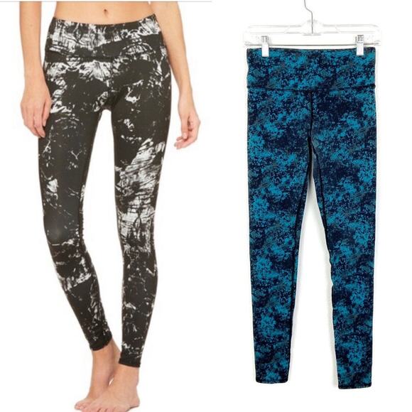ALO Yoga Airbrush Leggings In Turquoise Black - Picture 1 of 7